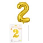 16-Zoll Digitalballons aus Aluminiumfolie mit 2 Nummer für Geburtstagsfeiern und Jubiläums dekorationen