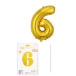 16-Zoll Digitalballons aus Aluminiumfolie mit 6 Nummer für Geburtstagsfeiern und Jubiläums dekorationen