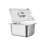 1/4 15 cm großer europäischer GN Pfannen Lebensmittelbehälter aus Edelstahl mit Deckel