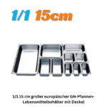 1/1 15 cm großer europäischer GN Pfannen Lebensmittelbehälter aus Edelstahl mit Deckel - Image 3