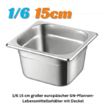 1/6 15 cm großer europäischer GN Pfannen Lebensmittelbehälter aus Edelstahl mit Deckel - Image 3