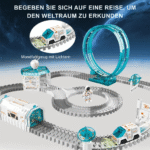 204 Stück Rennstrecken-Spielzeug-Zug-Sets, Weltraum-Spielzeug mit Mini-Sternprojektor, Geburtstags-/Ostergeschenke für Kinder, Jungen und Mädchen - Image 3