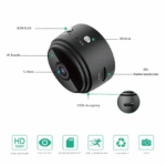 Mini WiFi IP Kamera FullHD 1080p Infrarot LED's Nachtsichtfunktion mit Akku (250mAh) und Micro SD Kartenslot iOS/Android - Schwarz - Image 6