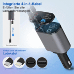 100-W-Autoladegerät, superschnell aufladbarer Zigarettenanzünder-Adapter mit automatisch einziehbarem Kabel, zusammenklappbares Ladegerät - Image 3