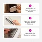 Selbstreinigende 3D Kamm Haarbürste mit Basis, komplettes Set für Damen - Image 4