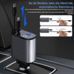 100-W-Autoladegerät, superschnell aufladbarer Zigarettenanzünder-Adapter mit automatisch einziehbarem Kabel, zusammenklappbares Ladegerät - Image 2