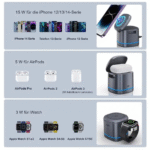 3-in-1 magnetische, faltbare, schlanke, universelle Ladestation, Ständer, kabelloses Ladegerät für Telefon mit Schnellladegerät - Image 3