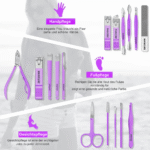 Pflegeset mit luxuriösem Leder, Maniküre-Set, 16-teilig, Edelstahl, professionelle Nagelknipser, Pediküre-Sets, Nagelpflege-Werkzeug - Image 5