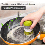 Haushaltsküchengeschirr, Pfannen, Topfreiniger, Spülbürste mit Spülmittelspender und Halter - Image 4