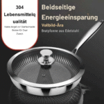 Prämie Bratpfannen 30cm Edelstahl S304 zum Kochen mit Deckel