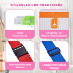 Verstellbarer, elastischer Gurt für Reisegepäck, Koffer, Gürtel mit Waage, Anhängern und Schloss, 5-teiliges Set - Image 2
