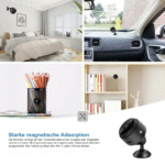 Mini WiFi IP Kamera FullHD 1080p Infrarot LED's Nachtsichtfunktion mit Akku (250mAh) und Micro SD Kartenslot iOS/Android - Schwarz - Image 2