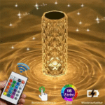 Led Kristall Nachtlicht Wiederaufladbare USB Glas Touch Control 3 16 Farbe Rose Tisch Lampe Für Home Schlafzimmer Wohnzimmer