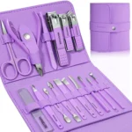 Pflegeset mit luxuriösem Leder, Maniküre-Set, 16-teilig, Edelstahl, professionelle Nagelknipser, Pediküre-Sets, Nagelpflege-Werkzeug
