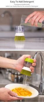 Haushaltsküchengeschirr, Pfannen, Topfreiniger, Spülbürste mit Spülmittelspender und Halter - Image 6