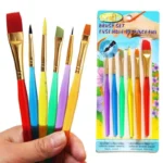 6 bonbonfarbene Malpinsel-Sets für Kinder