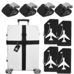 Verstellbarer, elastischer Gurt für Reisegepäck, Koffer, Gürtel mit Waage, Anhängern und Schloss, 5-teiliges Set - Image 3