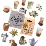 46 Stück Box Kaffee Aufkleber Box DIY Dekoration Vintage Scrapbooking Aufkleber für Kinder