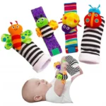 Beliebte Neugeborene Kinder Kleinkind Tier Spielzeug Plüsch Handgelenk Rassel Baby Fuß Socken