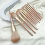 12 teiliges Make-up Pinsel Set aus Aluminium Synthetikhaar mit PU Ledertasche - Image 3