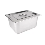 1/2 15 cm großer europäischer GN Pfannen Lebensmittelbehälter aus Edelstahl mit Deckel