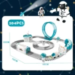 204 Stück Rennstrecken-Spielzeug-Zug-Sets, Weltraum-Spielzeug mit Mini-Sternprojektor, Geburtstags-/Ostergeschenke für Kinder, Jungen und Mädchen - Image 4