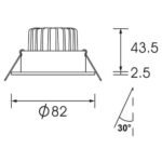 Premium 11W Einbaustrahler aus Druckguss-Aluminium | 3000K 750lm CRI90 | Schwenkbar, energieeffiziente LED, IP44 - Image 5