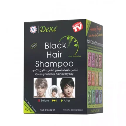 Dexe 5-Minuten-Haarfärbe-Schnellshampoo – Schnelle Haarfarbe für Schwarzes & Braunes Haar (10 Stück pro Box)