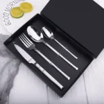 4-teiliges Silber- & Goldenes Besteckset aus Edelstahl Messer, Gabel, Löffel - Image 2